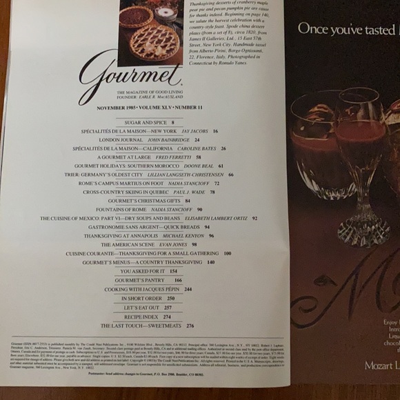 VINTAGE 1985 Set of 2 Gourmet Magazines - Picture 8 of 11